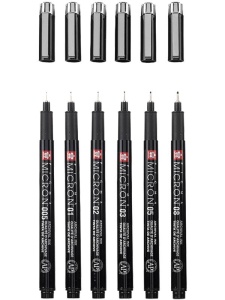 Set 6 Linere Sakura Pigma Micron Black Edition + Penar POXSDKB6