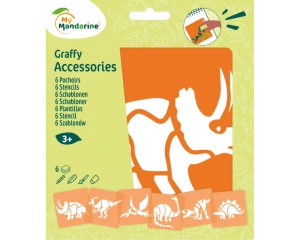 Set 6 sabloane dinozauri pentru copii Mandarine 42449MD