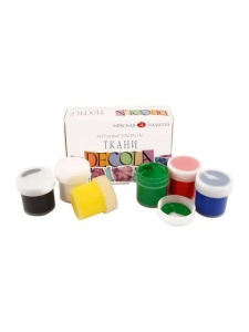 Set 6 x 20 ml culori acrilice pentru textile Decola
