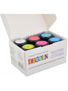 Set 6x20ml culori acrilice pentru textile 'Trendy Shades' Decola 41411200