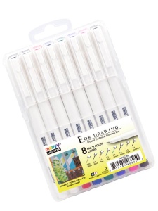 Set 8 linere Multicolor Marvy Uchida for Drawing 4600C-8BX