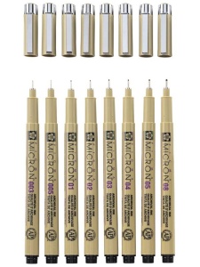 Set 8 linere Pigma Micron Black Sakura POXSDK8