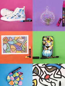 Set 8 markere PC-5M 1.8-2.5 mm culori pastel Uni Posca M1487