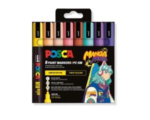 Set 8 Markere Uni Posca PC-5M Medium 1-4mm Manga Hero m1644