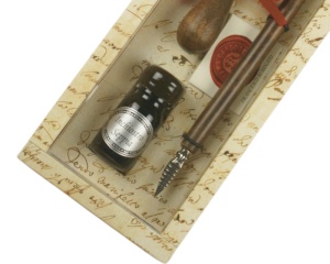 Set caligrafie premium Rubinato cu toc, tus, lupa si cutit pentru scrisori pentru scris elegant  25/35