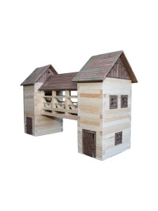 Set constructie arhitectura Pod medieval Walachia WLMK26, 259 piese din lemn