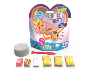 Set creatie cu argila usoara, 6 culori, Squishy Hero Squiny Pooh, Okto, OK70128