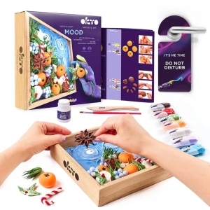 Set Creatie DIY Lemn si Argila, 21x21cm, Mood Joy, Okto 10016