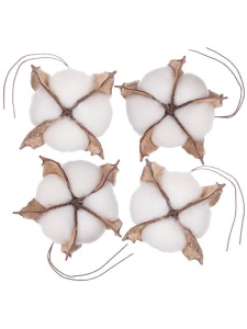 Set de 4 flori decorative din bumbac alb Dp Craft DPZA-042