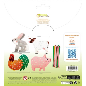 Set de Tesut cu Panglici Filanimo Animale de la Ferma Avenue Mandarine KC171C