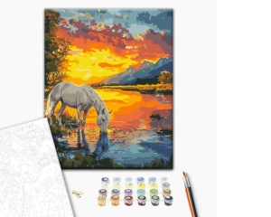Set pictura pe numere a horse at dawn BS54417