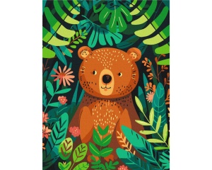 Set pictura pe numere pentru copii a bear in the jungle KBS158