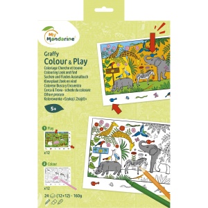 Set planse de colorat Graffy Color and Play Zoo My Mandarine GY165C