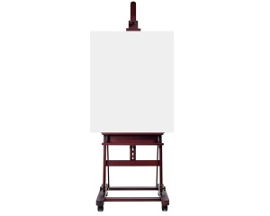 Sevalet Profesional de Studio MEEDEN H-Frame cu Roti si Tavita de Depozitare din Fag Nuc, cod AFE-6041-QHT