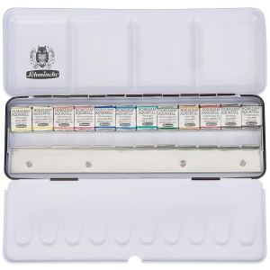Acuarele fine set 12 x 1/2 + pensula in cutie metalica Horadam Schmincke 740120