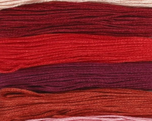 Ata broderie mouline 1mm set 6 culori Red Harmony pentru cusut si craft
