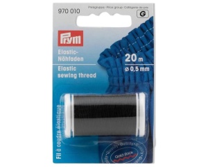 Ata elastica neagra 0,5 mm x 20 m pentru cusut, tricotat si crosetat, Prym, 970010