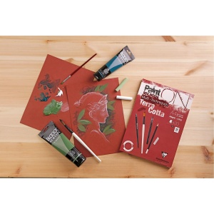 Bloc Mix Media Clairefontaine Paint'ON Terracotta, 20 file, 250g/mp