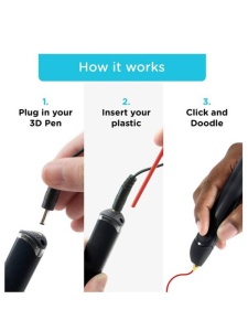 Creion 3D 3Doodler Create+ Essential set - negru 00002182