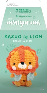 Kit creativ Amigurumi model Leul Kazuo pentru crosetat 100 mm Graine Creative 420329