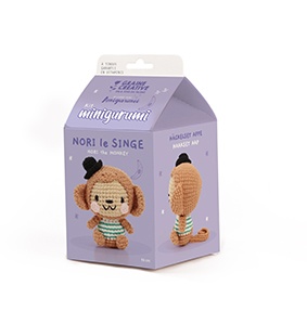 Kit creativ Amigurumi model Maimuta Nori pentru crosetat 100 mm Graine Creative 420330