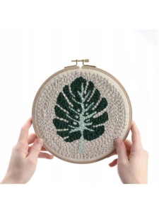Kit broderie ac persan Punch Needle 20 cm Frunza Mostera Graine Creative 420201