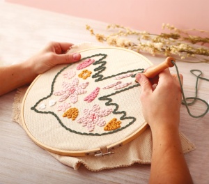 Kit de broderie, model line art pasare, Graine Creative 420224