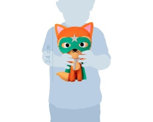Kit de cusut pentru copii Little Couz’in Sasha the Fox set creativ breloc vulpe Mandarine KC155C
