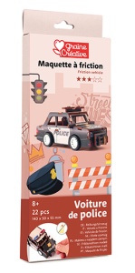 Macheta 3D masina de politie din lemn Graine Creative 651061