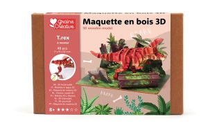 Macheta 3D Tyrannosaurus din lemn Graine Creative 651056