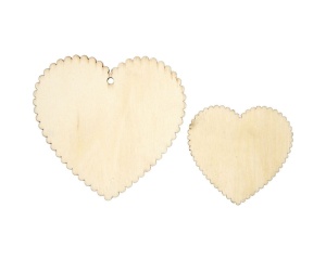 Ornamente din lemn, inimi, 5,1 x 5,1 cm, 57505, Creativ Company