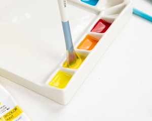 Paleta profesionala dreptunghiulara din ceramica cu 18 compartimente MEEDEN, cod PLC-4046