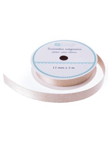 Rola panglica din satin cu sclipici 3m cream Dp Craft dpta-101
