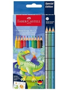 Set 10+3 Creioane Colorate Grip 2001 Dino Faber-Castell FC201545
