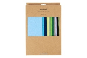 Set 10 coli fetru A4, 2 mm, 100% poliester, Blue Green, 45527