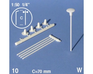 Set 10 felinare din plastic alb 1:50 06.50071.10 Schulcz