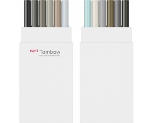 Set 12 markere Dual Brush in nuante de gri, Tombow, TB-ABT-12P-3
