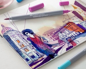 Set 12 markere solubile 2 capete goldfaber Faber-Castell 164612