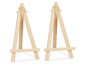 Set 2 mini sevalete de masa din lemn natur, 17.5 x 26 cm, pentru expunere, FRN2413