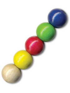 Set 20 margele din lemn colorate, diametru 14mm Meyco 314-30