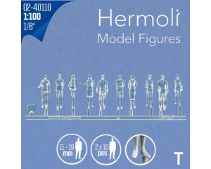 Set 20 oameni din plastic alb 1:100 02.40110.20 Schulcz