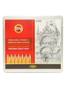 Set 24 creioane grafit Koh-I-Noor 1504