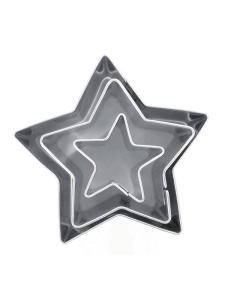 Set 3 forme metalice de taiat, stea Graine Creative 265045