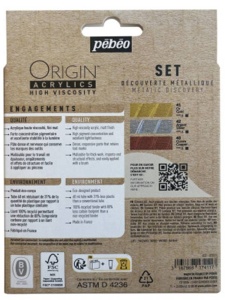 Set 3 x 60 ml culori acrilice Origin Discovery Pebeo 817411
