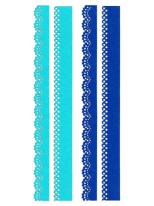 Set 4 benzi din fetru dantelate grosime 1mm Meyco