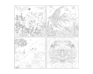 Set 4 planse Art Therapy model Lumea Marina 25 x 25 cm Phoenix 0212040671S2