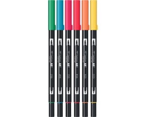 Set 6 markere Dual Brush, Derma Colours, Tombow, TB-ABT-6P-3