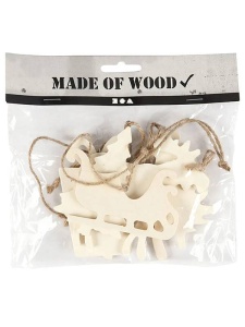 Set 6 ornamente din lemn, motive de Iarna Creativ Company 564040