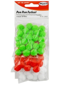 Set 75 pom-pom 15 mm Meyco 28525