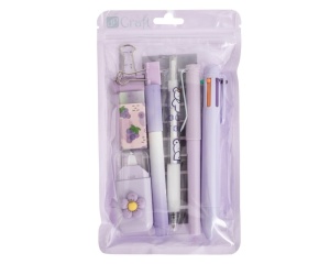 Set 9 accesorii de papetarie lila pastel DP Craft DPSG-004